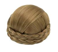 SUXUMHAO Piezas de pelo para 11 cm, color dorado intenso, 1 pieza de seda resistente al calor, accesorio para el cabello de aspecto natural, moño y peinado, fácil de llevar y reutilizable