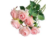 SUXUMHAO Rosas artificiales - 6 piezas de ramo de rosas artificiales de 20 pulgadas, decoración de rosas realistas, flores falsas de alta calidad, flores de seda a granel, para centros de mesa para