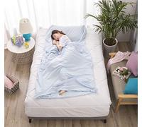 SUXUMHAO Saco de dormir de algodón, sábanas de camping, cama de viaje para picnic al aire libre, sábana de viaje para viajes, albergues, picnic, aviones, trenes (color glaciar, 83 x 70.86 pulgadas)