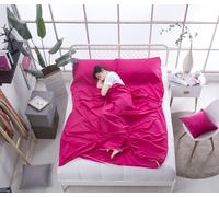 SUXUMHAO Saco de dormir de algodón, sábanas de camping, cama de viaje para picnic al aire libre, sábana de viaje para viajes, albergues, picnic, aviones, trenes (rosa, 83 x 70.86 pulgadas)