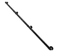 Suyak Pasamanos para escaleras/barandillas de mano, tubo de metal negro rústico industrial con soporte resistente para escaleras interiores y exteriores