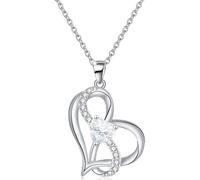 Suyi Collares de corazón de plata para mujer, collar de amor infinito, aleación, aleación.