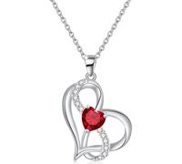Suyi Collares de corazón de plata para mujer, collar de amor infinito, aleación, aleación.