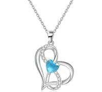 Suyi Collares de corazón de plata para mujer, collar de amor infinito, aleación, aleación.