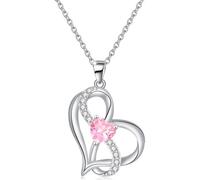 Suyi Collares de corazón de plata para mujer, collar de amor infinito, aleación, aleación.