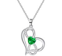 Suyi Collares de corazón de plata para mujer, collar de amor infinito, aleación, aleación.