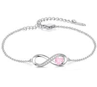 Suyi Pulsera infinita para mujer, pulseras de la amistad con circonita cúbica, aleación, aleación.