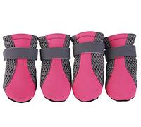 SUYIN Zapatos para Perros Mascota Cachorro Chihuahua Botas de Lluvia Botas Impermeables al Aire Libre Suela Suave Gato-Rosa_S