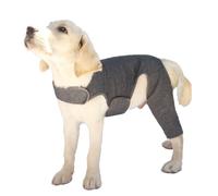 SUYUKU Traje de recuperación de cirugía para perros, manga para lamer la pierna trasera para collar isabelino alternativo, protector de codo de perro, suave y cómodo, protector de heridas (gris, XXL)