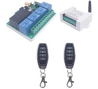 SUYUKUFU Interruptor de luces inalámbricas de 220 V 4 canales sin cableado Interruptores de relé de control remoto de código de aprendizaje 85V-250V 220V 110V para puerta de garaje (2* Control remoto)