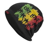 Suyxkop Gorro de punto con la bandera de Jamaica, gorro de calavera, gorro holgado y cálido para correr, ciclismo, adultos, mujeres y hombres, One Love Music Reggae Rasta Jamaican, talla única