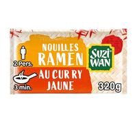 SUZI WAN Pasta precocida WOK Ramen Curry, amarillo, 2 x 160 g