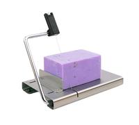 SUZLAZYR Cortador de jabón Hecho a Mano - Cortadores de jabón de Acero Inoxidable con Escala para Hacer jabón - Rebanador de Pan - Jabón Artesanal, Vela o Mantequilla de Cocina