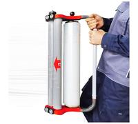 SUZLAZYR Dispensador de Film Estirable - Dispensador de Film Estirable de Resistencia Industrial, Envolvedora de palés con Ajuste de tensión, Mango de Film retráctil para Rollos de 12" a 20"