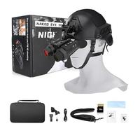 SUZLAZYR NV8300 4K Lentes de visión Nocturna con Efecto de visión 3D, Binoculares de visión Nocturna Recargables táctica Militar, Zoom Digital 8X, Infrarrojos de 7 Niveles, Montado en Casco