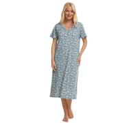 Suzy & Me Camisón de algodón 100% jersey de talla grande, Fresia de salvia, 58-60