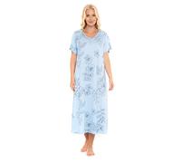 Suzy & Me Camisón de Punto Suave al Tacto de Lujo de Talla Grande para Mujer. (Floral Azul 50-52)