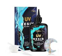Suzzam Resina UV Transparente 100 g - Dura Resina Epoxi UV de Secado Rápido, Baja Emisión de Olor, Dura y Cristalina para Manualidades, Joyas, Fundición y Recubrimiento
