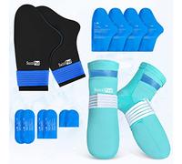 SuzziPad Calcetines de terapia de frío y bolsa de hielo de mano Guantes fríos para la neuropatía de quimioterapia, paquete de cuidado de quimioterapia para mujeres y hombres, Fascitis plantar, S/M
