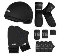 SuzziPad Guantes de hielo y calcetines para quimioterapia, gorro de enfriamiento para quimioterapia, ideal para las molestias de cabeza, manos, pies, S/M