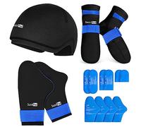 SuzziPad Kit de cuidado de quimioterapia, calcetines de terapia fría y guantes de frío para quimioterapia, neuropatía, gorra de alivio del dolor de cabeza de migraña, imprescindible para pacientes con