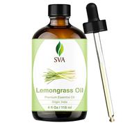 SVA ORGANICS Aceite de citronela orgánico USDA 4 oz 100% puro natural sin diluir aceite de grado terapéutico premium para difusor, aromaterapia, piel, cara y cabello 4 Fl Oz (paquete de 1)
