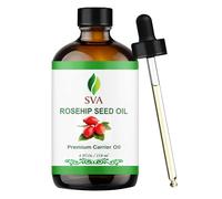 SVA ORGANICS Aceite de rosa mosqueta prensado en frío, 100% puro grado terapéutico, aceite portador sin refinar con cuentagotas para rostro, piel, cuerpo, labios 4 Fl Oz (Paquete de 1)