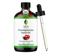 SVA ORGANICS Aceite de semilla de granada, 4 onzas, aceite portador sin refinar prensado en frío para rostro, piel, cabello, difusor, masaje corporal y cuidado de uñas 4 Fl Oz (paquete de 1)