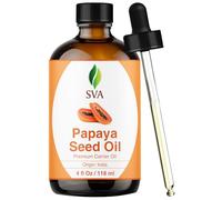 SVA ORGANICS ACEITE DE SEMILLA DE PAPAYA 100% PURO PRENSADO EN FRÍO (118 ML) VIRGEN/SIN REFINAR Para PIEL, CABELLO, MASAJE 4 Fl Oz (Paquete de 1)