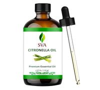 SVA ORGANICS Aceite esencial de citronela orgánico USDA 4 oz Aceite de grado terapéutico natural puro para la piel, el cuerpo, el difusor, la fabricación de velas 4 Fl Oz (paquete de 1)