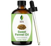 SVA ORGANICS Aceite esencial de hinojo dulce - 100% puro, natural y de grado terapéutico premium para una piel radiante, cabello fortalecido, aromaterapia y masajes 4 Fl Oz (paquete de 1)