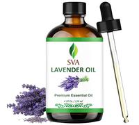 SVA ORGANICS Aceite esencial de lavanda 100% natural, aceite aromático de grado terapéutico, 4 Fl Oz con cuentagotas, aceites de aromaterapia naturales 4 Fl Oz (paquete de 1)