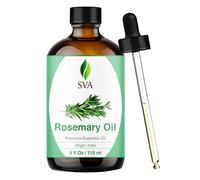 SVA ORGANICS Aceite esencial de romero orgánico USDA 4 oz 100% puro y natural, auténtico aceite de grado terapéutico premium para cabello, piel, masaje y aromaterapia 4 Fl Oz (paquete de 1)