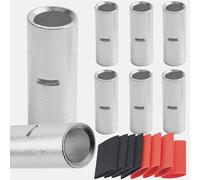 SVAAR 6 conectores de tope de calibre 0000 no aislados 4/0 AWG, conectores de empalme de tope sin aislamiento, kit de empalmes de tope de cobre estañado sin costuras y 6 piezas termorretráctiles 3:1