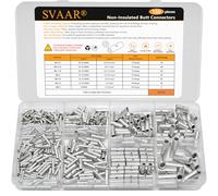 SVAAR Juego de 150 conectores de tope no aislados de 26-8 AWG, conectores de empalme de tope sin aislamiento para cable de calibre 26 a 8, terminales de cobre estañado de grado marino sin costuras