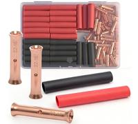 SVAAR Kit de conectores de empalme de calibre 22-16, 100 conectores de tope sin aislamiento, de cobre sin aislamiento, terminales de compresión acampanados de cobre desnudo + 100 piezas