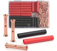 SVAAR Kit de conectores de empalme de calibre 24-18, 100 conectores de tope sin aislamiento, de cobre sin aislamiento, terminales de compresión acampanados de cobre desnudo + 100 piezas