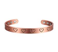 SVADiA Radiant Hearts Pulsera de cobre con imanes, pulsera ajustable para hombre y mujer, pulsera de terapia magnética para el bienestar, el equilibrio y el alivio del dolor, sin plomo ni níquel
