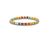Svadia Summer Glow Pulsera multicolor | Pulsera ajustable de cuentas de piedra natural de 4 mm | Pulsera elástica de piedras preciosas para hombre y mujer | Viva minimalista joya de verano