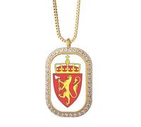 Svalbard - Collar con colgante de emblema nacional de la UE con diamantes de cristal dorado