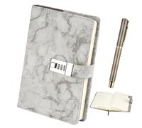 Svalor Diario A5 con Candado, Diario para Adultos con Candado, Cuaderno de con BolíGrafo, con CóDigo, Gris(21X15cm)