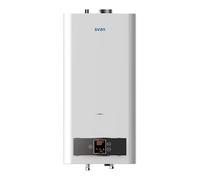 Svan Calentador Estanco SCE1100ADB. Instalación Vertical, 11l/min, 45W, baja emisión gas NOx, control táctil, Display LED, Temperatura max. 65º, Blanco, Eficiencia Energética Clase A