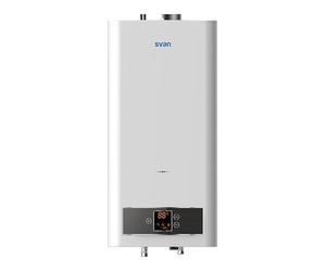 Svan Calentador Estanco SCE1100ADB. Instalación Vertical, 11l/min, 45W, baja emisión gas NOx, control táctil, Display LED, Temperatura max. 65º, Blanco nergética Clase A