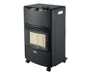 Svan Estufa Cerámica Negro SCEBC4200P. 4200W, 3 Niveles de potencia, Calefacción por Plato cerámico, Sensor Antivuelco, Apto para Butano/Propano/LPG