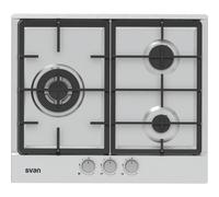 Svan SGW3600X Encimera de Gas 3 Zonas 50cm en Acero Inoxidable