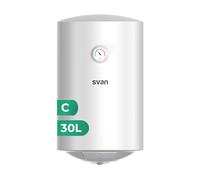Svan Termo Eléctrico Vertical 30 Litros ST3001S. Instalación Vertical, 1500W, Incluye Kit de Montaje, Resistencia de Acero inoxidable, Blanco nergética Clase C