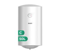 Svan Termo Eléctrico Vertical 50 L ST5001S. Instalación Vertical, 1500W, Incluye Kit de Montaje, Resistencia de Acero Inoxidable, Blanco, Eficiencia Energética Clase C