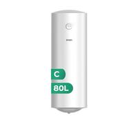 Svan Termo Eléctrico Vertical 80 L ST8001S. Instalación Vertical, Diseño Slim, 1500W, Incluye Kit de Montaje, Resistencia de Acero Inoxidable, Blanco, Eficiencia Energética Clase C