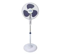 SVAN Ventilador de Pie Blanco y Azul, 16", 40W, SVP401600MOBA. 3 Velocidades, Temporizador de 450 min, 3 Aspas, Mando a Distancia, Soporte Base Redonda