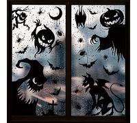 Svanco Grande Pegatinas de Ventana de Halloween Doble Cara Estáticas PVC Calcomanías para Halloween Fiesta Pegatinas Decoración de Monstruos Gigantes Murciélago Pegatinas de Cristal para Tienda